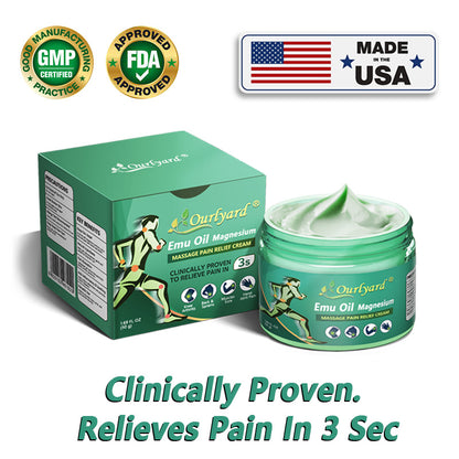 🍃FDA Approved|Ourlyard® Advanced Magnesium & Emu Oil Massage Pain Relief Cream (🏅The Ultimate Solution for Muscle Aches, Arthritis, Joint Pain, Nerve Pain, Inflammation, and Stiffness)